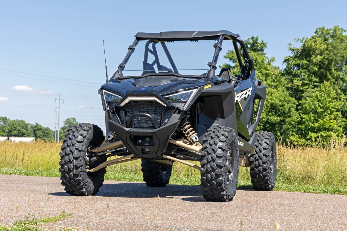 Polaris RZR Turbo R Sport Full Windshield - Rough Country - Scratch Resistant - '22-'23